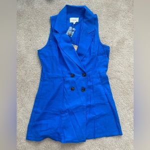 Love Tree Linen Sleeveless Romper Blazer